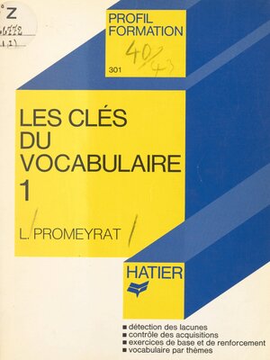 cover image of Les clés du vocabulaire (1)